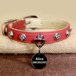 Pet leather collar